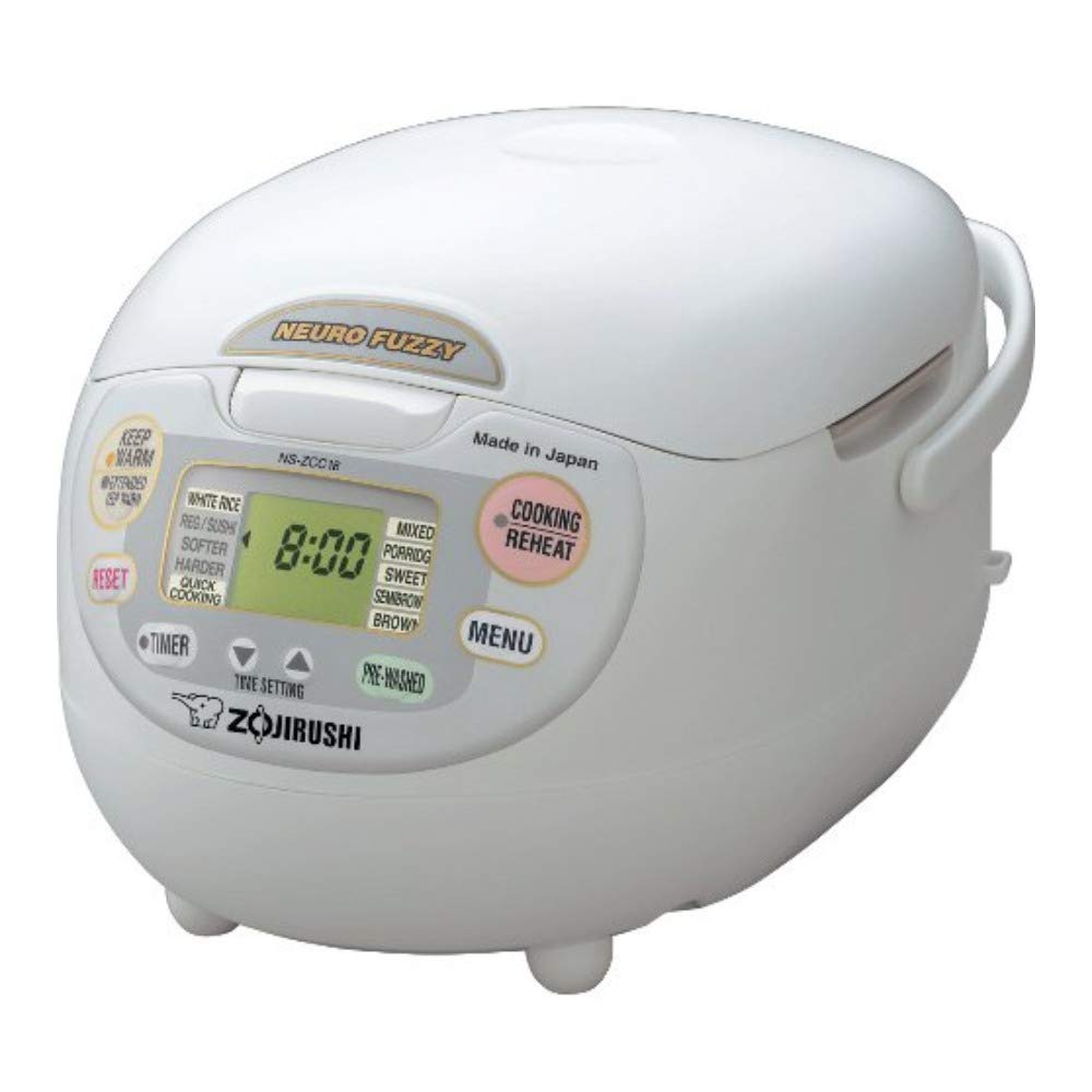 Zojirushi NS-ZCC10 Neuro Fuzzy Rice Cooker and Warmer 5.5 Cup, Premium White - Advanced Micom Technology
