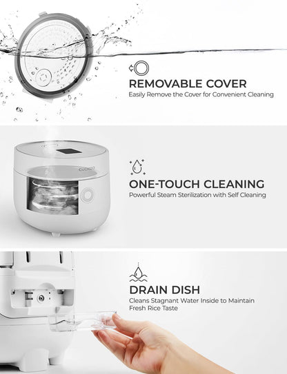 CUCKOO Micom Rice Cooker 6-Cup Uncooked / 12-Cup Cooked with Nonstick Inner Pot, Versatile Rice Maker with 9 Menu Options, Fuzzy Logic Technology, Auto Clean, Quick Rice Mode, Gray (CR-0675FG)