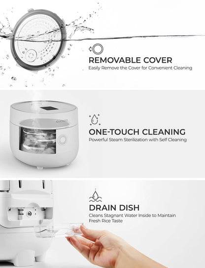 CUCKOO Micom Rice Cooker 6-Cup Uncooked / 12-Cup Cooked with Nonstick Inner Pot, Versatile Rice Maker with 9 Menu Options, Fuzzy Logic Technology, Auto Clean, Quick Rice Mode, Gray (CR-0675FG)
