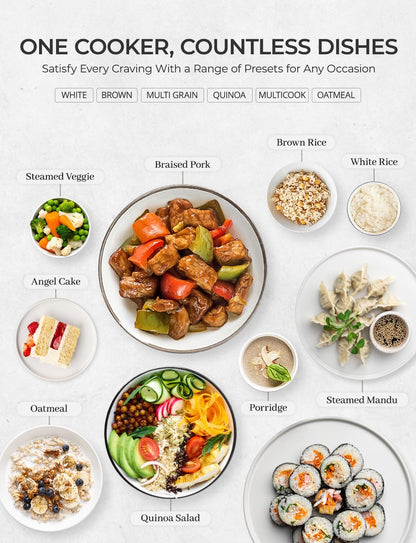 CUCKOO Micom Rice Cooker 6-Cup Uncooked / 12-Cup Cooked with Nonstick Inner Pot, Versatile Rice Maker with 9 Menu Options, Fuzzy Logic Technology, Auto Clean, Quick Rice Mode, Gray (CR-0675FG)