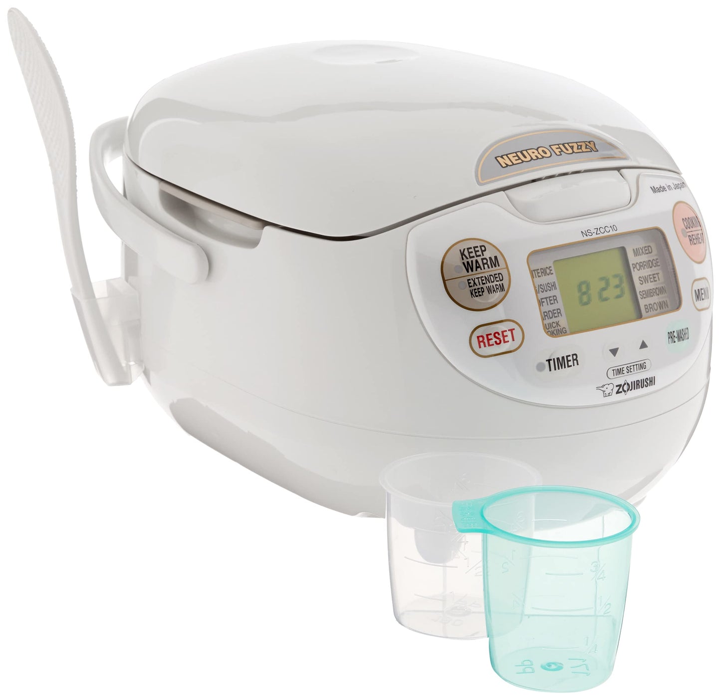 Zojirushi NS-ZCC10 Neuro Fuzzy Rice Cooker and Warmer 5.5 Cup, Premium White - Advanced Micom Technology