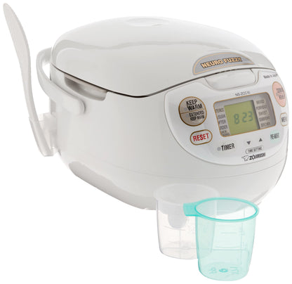 Zojirushi NS-ZCC10 Neuro Fuzzy Rice Cooker and Warmer 5.5 Cup, Premium White - Advanced Micom Technology