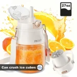 Prasky Portable Blender, Type-C Rechargeable blender, Mini Blender, Personal Blender for Fresh Juice, Smoothies & Protein Shakes with Extra Lid and Shoulder Strap, Dishwasher Safe Parts, Ideal for Gym/Travel/Kitchen/School/Driving