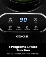 Professional Blender, 5 Functions Touchscreen Control Smoothie Blender for Smoothies,Frozen Drinks & Ice Cream, 1200W Countertop Blender with Travel Cup, , 52oz Glass Jar, for Ice Crushing/Sauce/Nut Butter/Soup - Image 2