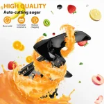 Pukomc 5.8" Wide Chute Cold Press Juicer with Auto Cut Mechanism High Yield Extraction Easy Lock System & 2 Cups for Fresh Whole Fruit Juices Stainless Steel Blender Usb Portable Blender - Image 3