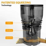 Pukomc 5.8" Wide Chute Cold Press Juicer with Auto Cut Mechanism High Yield Extraction Easy Lock System & 2 Cups for Fresh Whole Fruit Juices Stainless Steel Blender Usb Portable Blender - Image 5