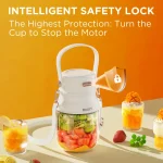 Prasky Portable Blender, Type-C Rechargeable blender, Mini Blender, Personal Blender for Fresh Juice, Smoothies & Protein Shakes with Extra Lid and Shoulder Strap, Dishwasher Safe Parts, Ideal for Gym/Travel/Kitchen/School/Driving - Image 7